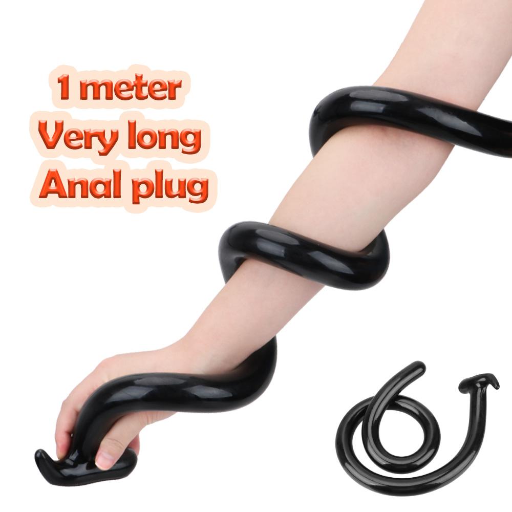 Super Long Anal Plug Dildo Prostate Massager Anus Masturbator Dilator 1M Butt Plug Silicone G Spot Stimulation Sex Toys For Woman Men