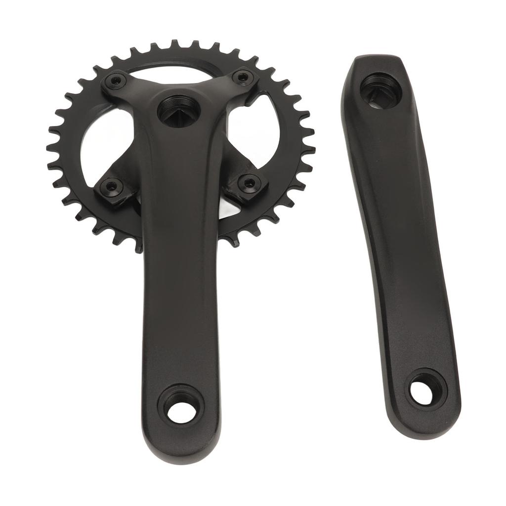 104 BCD Mountain Bike Single Speed Crankset 36T Square Hole Crank Positive Negative Teeth Single Disc 7‑12 Speed Modification Accessories