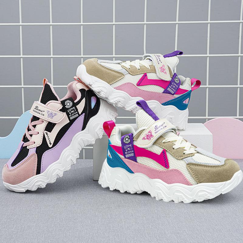 

Children s Fashion Four Seasons Breathable Casual Shoes Kids Running Sandal Students Girls Trending Comfortable Gym Sneakers 28 чорний/рожевий