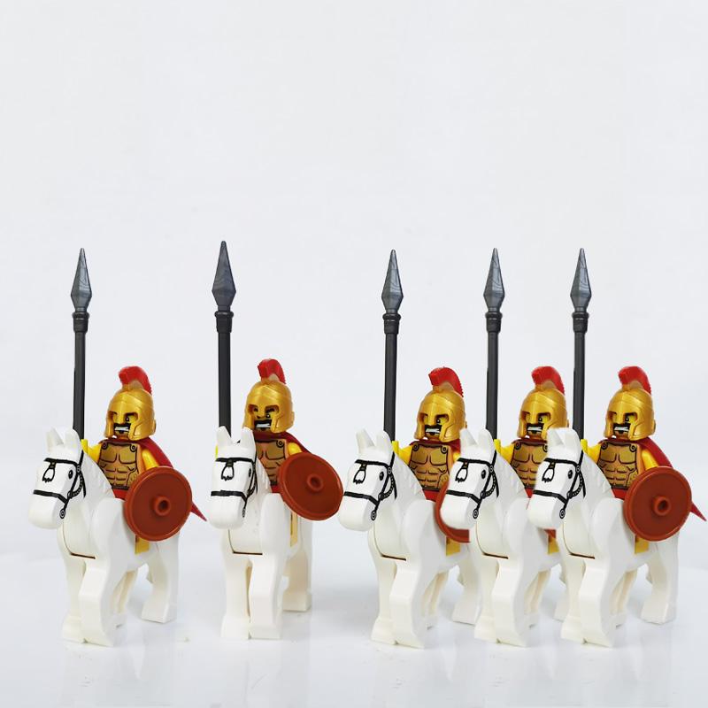 5 Sets Mittelalterliche Burg Ritter Dunkler Sauron Schlacht Fünf Heere König von Rohan Römischer Soldat mit Pferdefigur Bausteine Kinderspielzeug