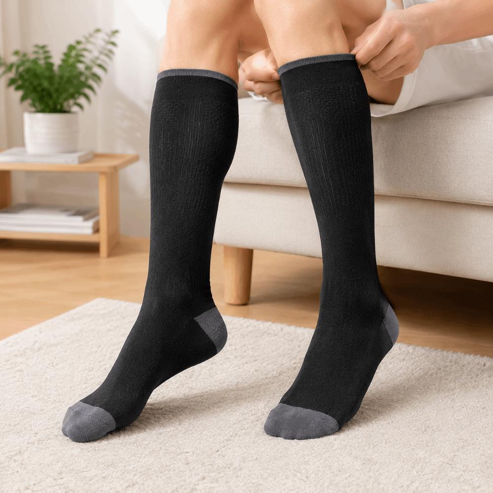 Knee High Circulation Support Socks Elastic Sports Stockings Compression Socks For Travel