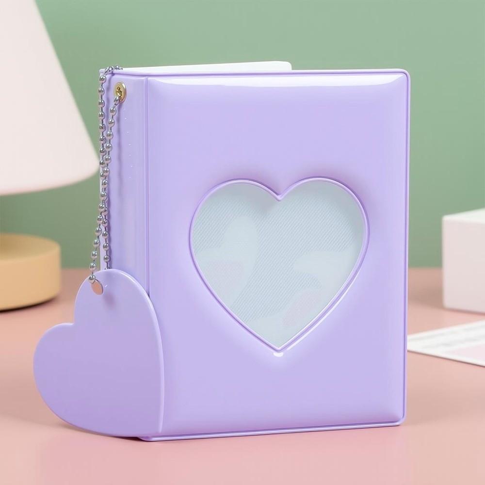 Portable Photo Album 3 Inch 40 Pockets Love Heart Card Book Photocard Album  Kpop Photocard
