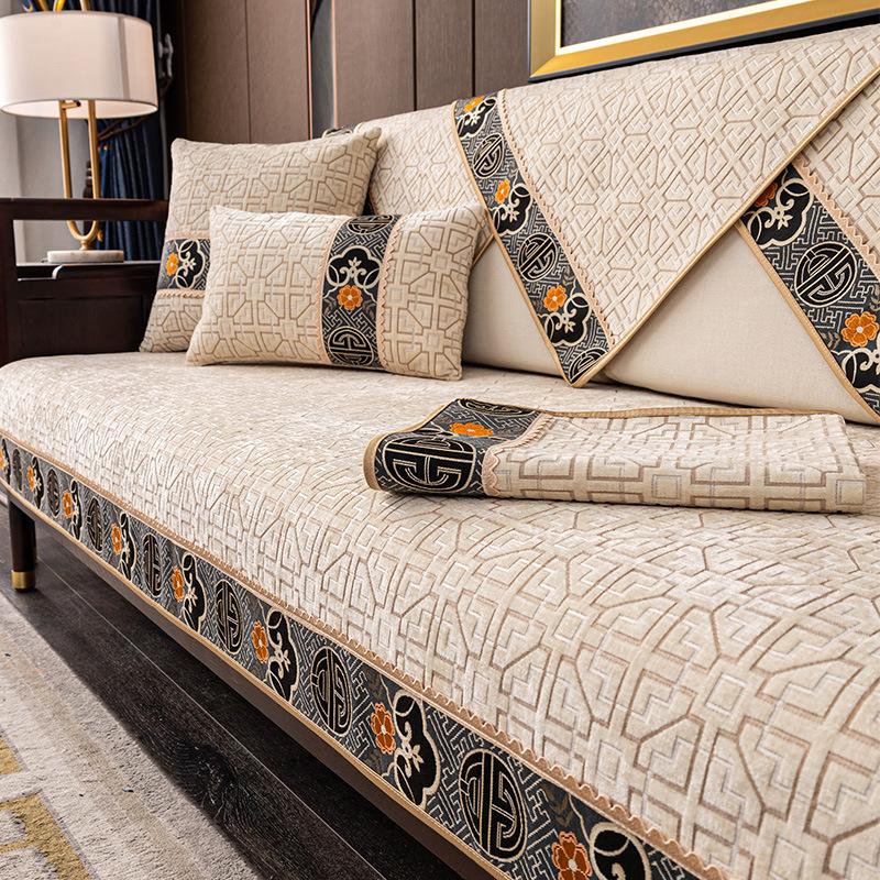 

Китайская мебель из массива дерева, диванная подушка, светильник, роскошный высококачественный палисандр, универсальный нескользящий чехол из синельной кожи, тканевый чехол 70*70cm