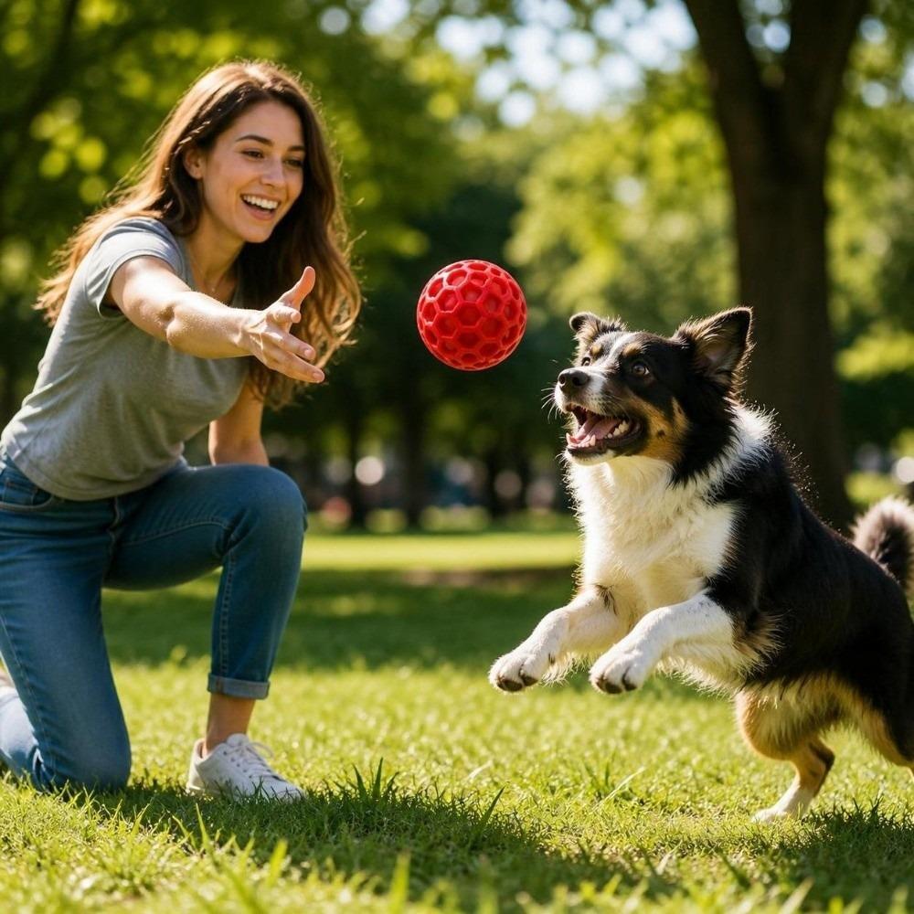 Rubber Dog Sound Ball Interactive Squeaky Dog Toy Easy To Clean Dog Chew Toy  Indoor Play