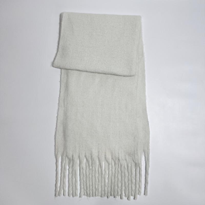 Versatile Mohair Solid Color Scarf Women's Winter Thickening Simple Warmth Enlarged Shawl Scarf