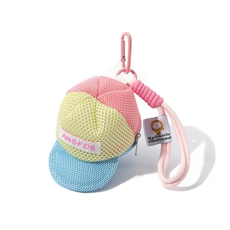 

Angfor Dopamine Color Mesh Cap Storage Pouch Keychain Pendant Portable Travel Coin Purse Earphone Case For Daily Outdoor Use