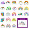 50 Rainbow Stickers Bohemian Rainbow Stickers Children'S Birthday Party Cartoon Graffiti Waterproof Stickers