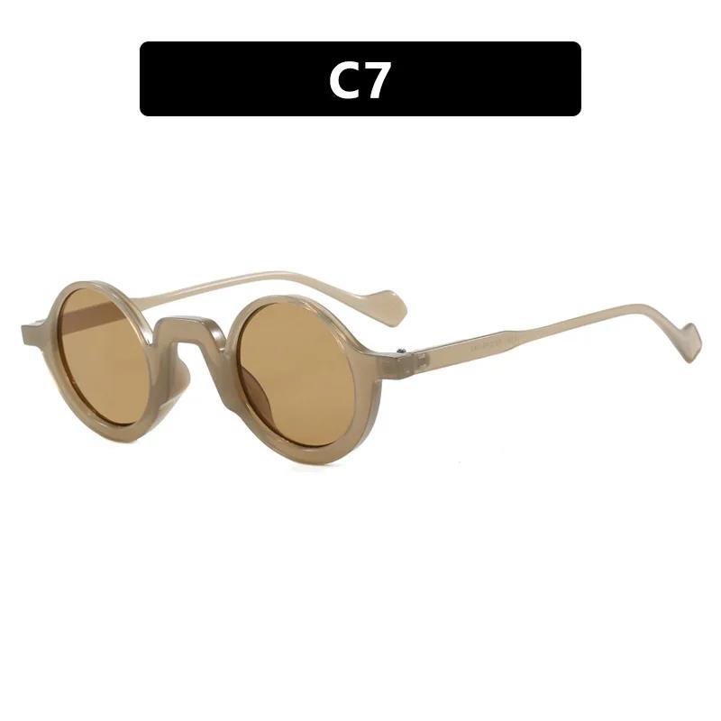 New Fashion Personalized Round Frame Women'S Sunglasses Outdoor Neutral Travel Street Photography Uv400 Sunscreen Glasses