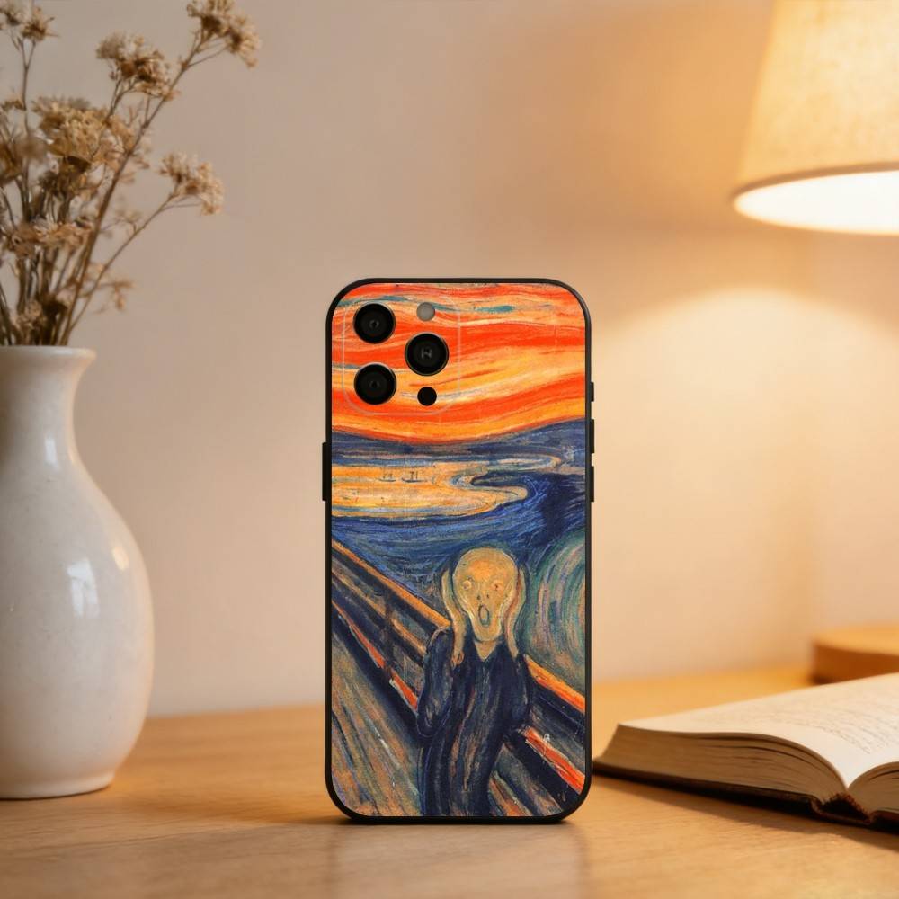 

Art E-Edvard M-Munch Paintings Phone Case For iPhone 17,16,15,14,13,12,11 Plus,Pro Max,XS,Soft Silicone Black Cover iPhone15