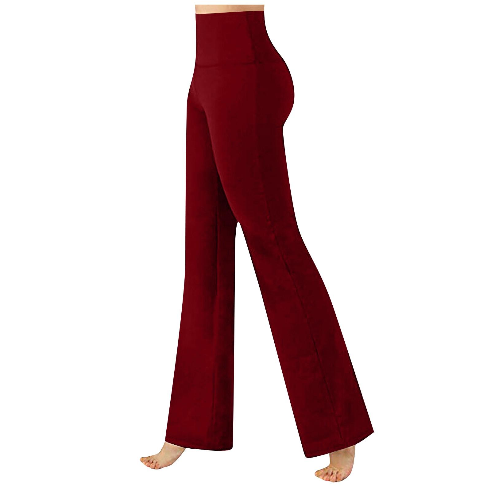 

Women Flare Leggings High Waist Wide Leg Yoga Pants Seamless Fitness Workout Tights Gym Sports Trousers Casual Slimming Pants XXL винний