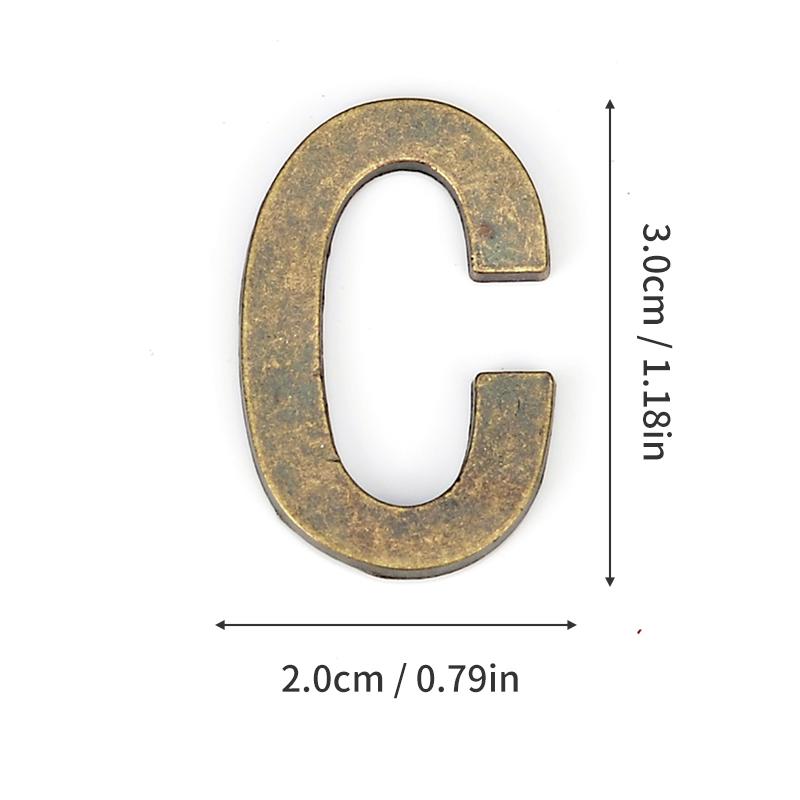 1Pcs Metal Self Adhesive House Number English Alphabet Letters for Apartment Room Door Plate Table Mailbox Number Stickers 3*2cm
