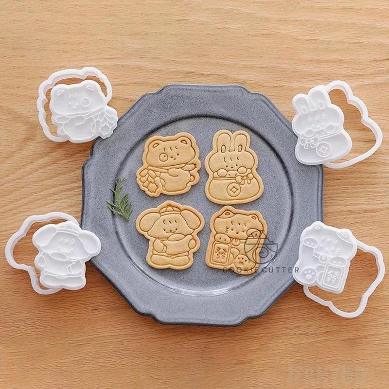 Cartoon Animal Series Cookie Cutter Chinese New Year Biscuit Molds Spring Festival Party Baking Snack Tools Cake Decor Supplies