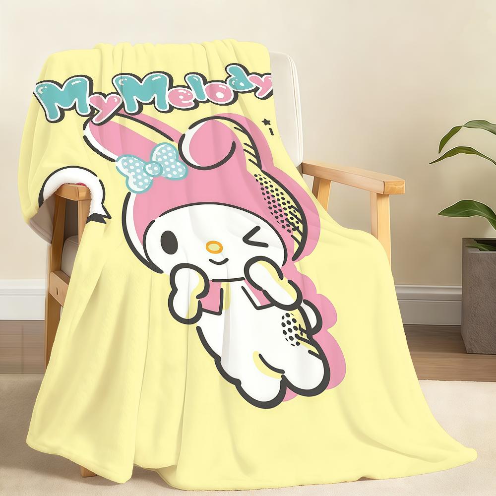 Kawaii H-HelloKitty Kuromi My Melody Cinnamoroll Blanket Soft Throw Blanket for Home Bedroom Bed Sofa Picnic Office Blanket Gift 150x200cm