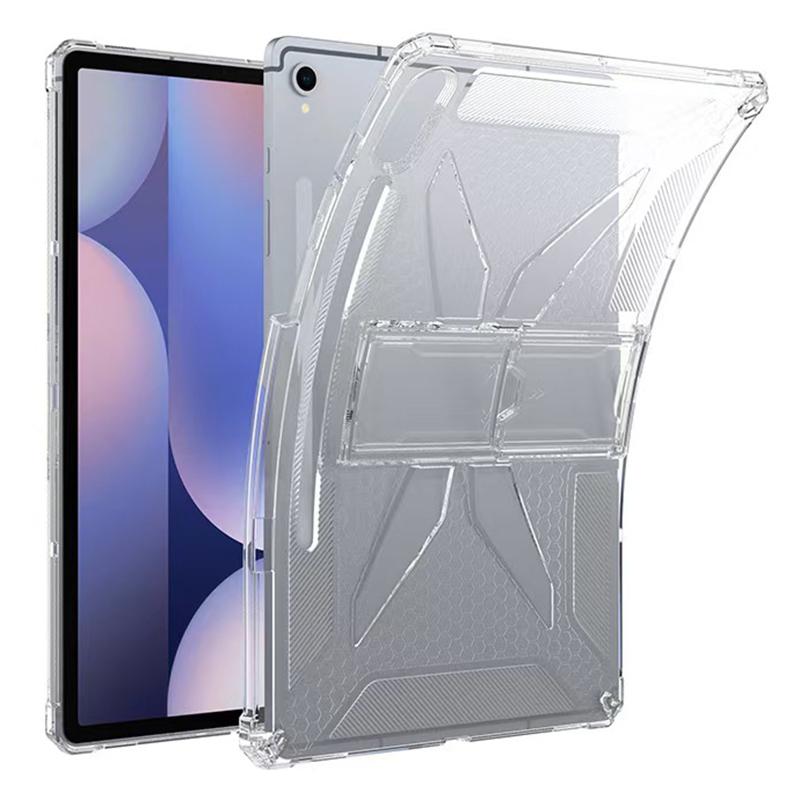 

For Samsung Galaxy Tab S9 Clear Case Kickstand Shockproof TPU+PC Tablet Cover with Pen Slot A