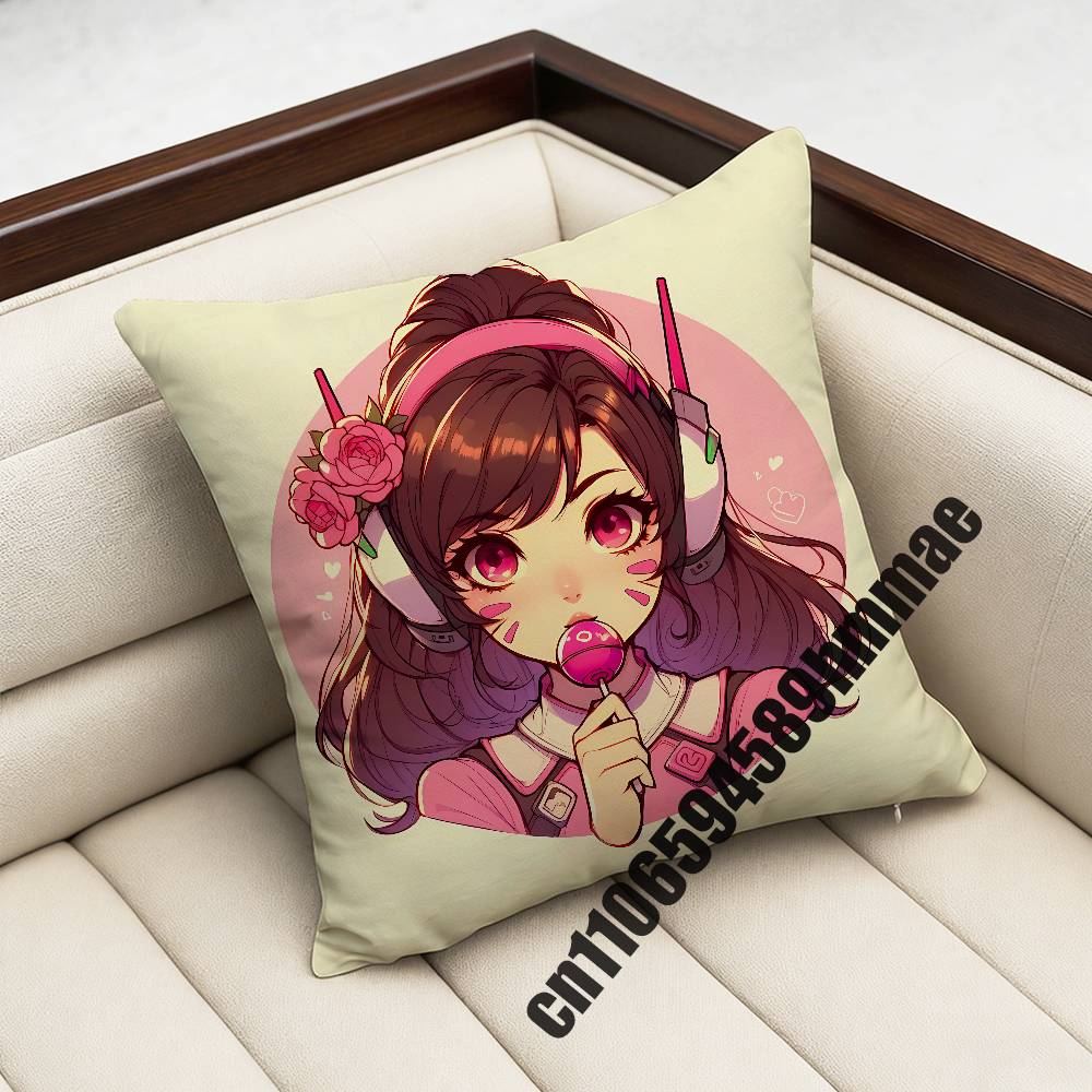 For Juno Ow DVA OOverwatch Throw Pillow Case Sham xcm xcm Square Home Pillowcase Cushion Cover