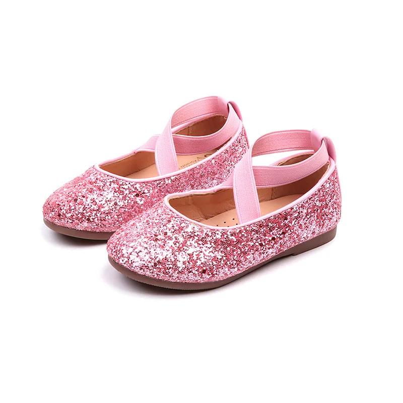Girls Ballet Flats Dance Party Girls Shoes Fashion Crystal Shoes Bling Princess Performnce 5-12 Years Kids Shoes CSH1173