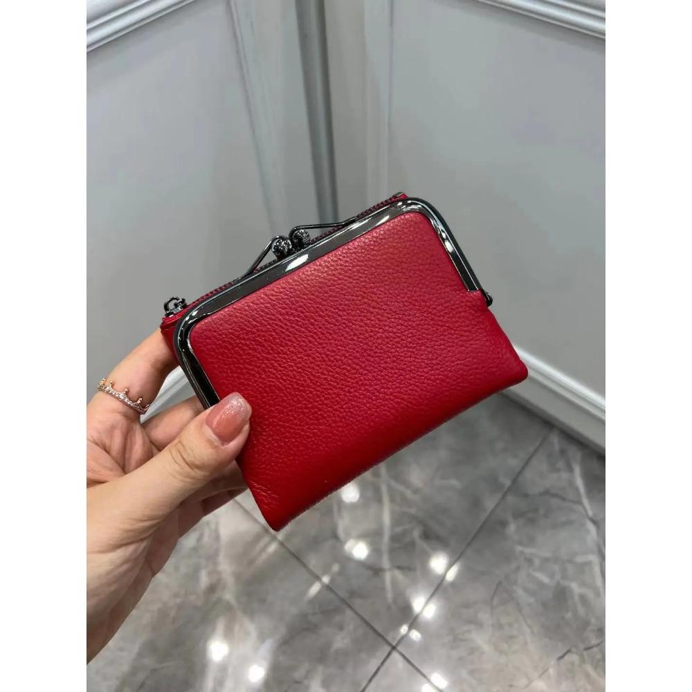 Coin Purse Genuine Leather Retro Handbag Short Wallet Women's Multifunctional Clip Zero Wallet Cowhide wallets Card holder