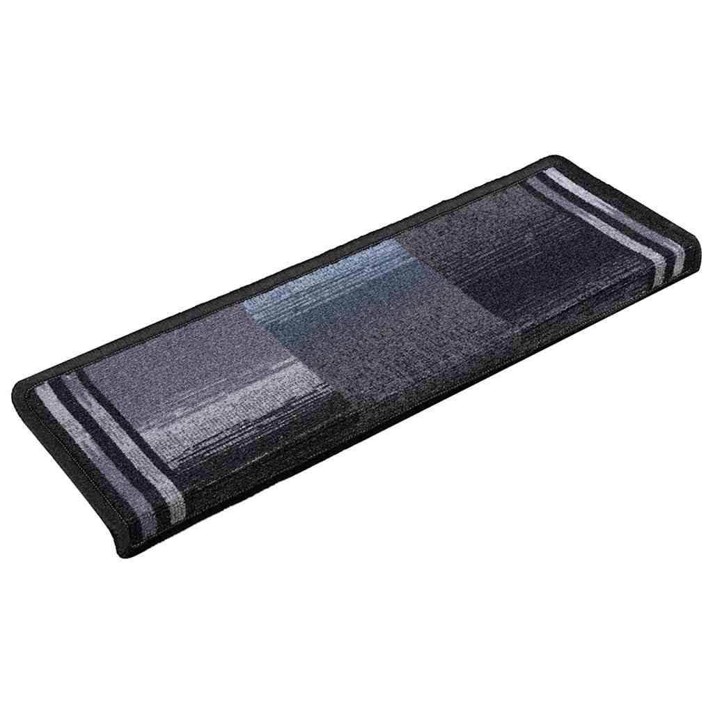 vidaXL Treppenmatten Selbstklebend 15 Stk. 65x21x4 cm Schwarz und Grau