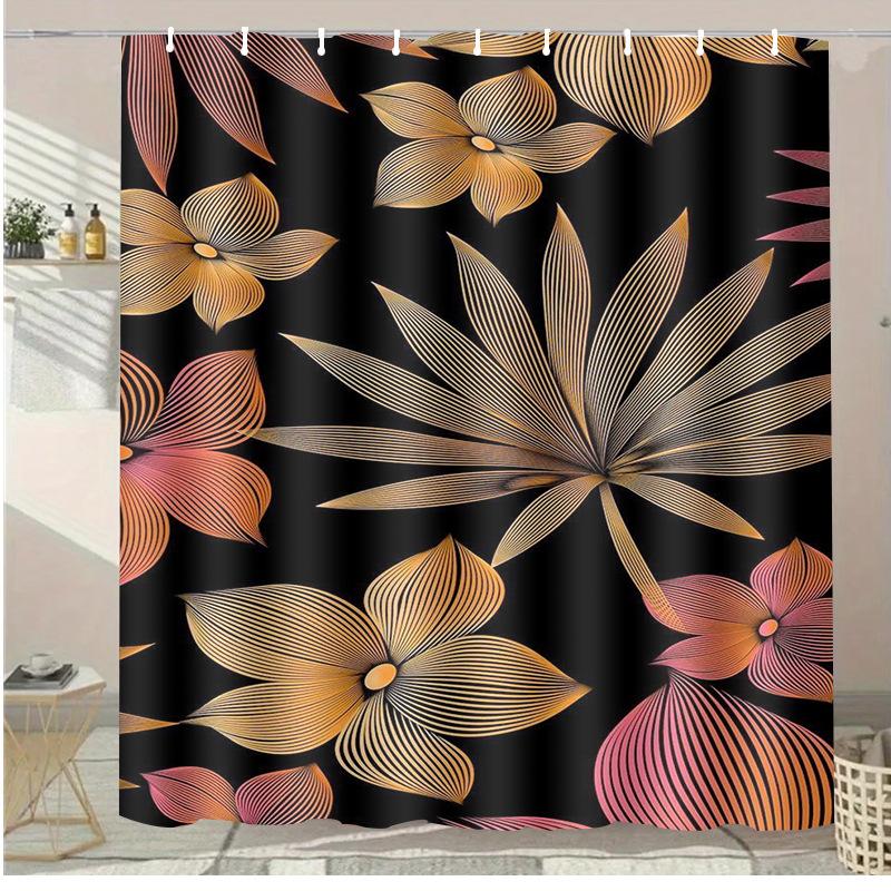 

Circular geometric lines Washable Dirt-Resistant Shower Curtain Shower Head waterproof Polyester Bath Curtain For Home Decor 70x140CM