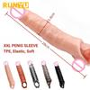 XXL 28cm Penis Sleeve For Men Enlargement Product Extender Sleeve Silicone Sex Tool Toys Capa Peniana Dildo Hombre Funda Big Pene