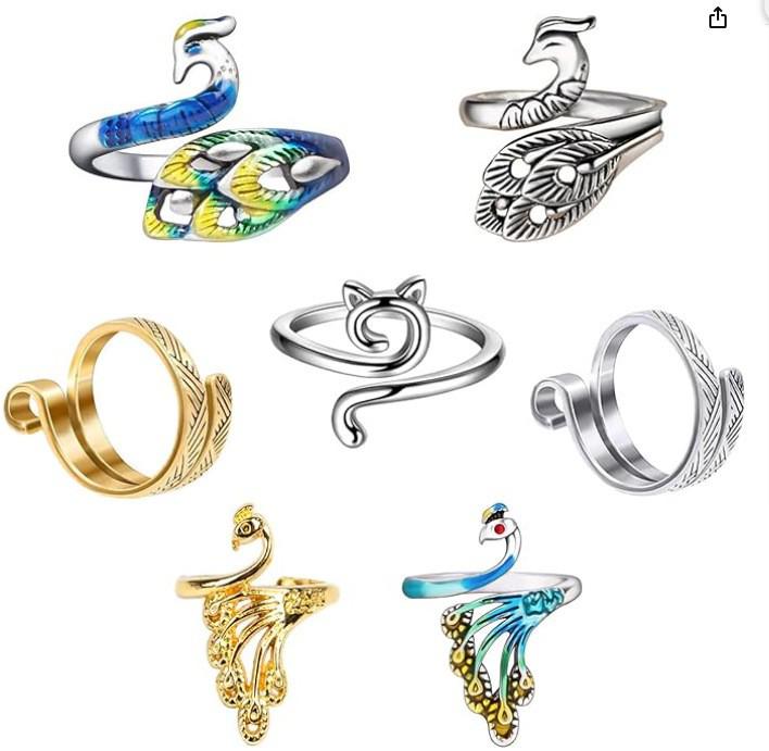 Anello Gatto Geometrico Europeo & Americano, Design Aperto Regolabile, Ornamento Animale Lavorato a Maglia per Dita.