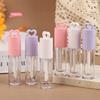 Pink Heart-Shaped 2.5ml Lip Enamel Tube with Keychain And Brush Rod Empty Lip Gloss Bottle Lip Glaze Container Makeup Tool