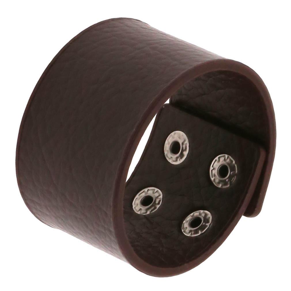 Bransoletka ze stali nierdzewnej na zatrzask: Punkowa gotycka bransoletka ze skóry PU