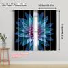 2pcs   2D flat printing Curtain a green flower Versatile Polyester Fabric  Without Electricity Festive Holiday Applies to