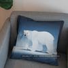 2D Stylish Polar Bear Design Pillow Cover Pattern Cushion Cover Suitable For Sofa Bedroom Car Pillow Cover