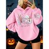 Oversized Streetwear Women Hoodie Halloween Apres Ski Print Autumn Winter Lounge Wear Pullover Sweatshirt Fashion Casual