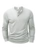Camiseta de Manga Larga para Hombre Ajustada Camiseta Interior Tops de Fitness Camisetas Camisa Henley con Botones Camiseta Casual Acogedora