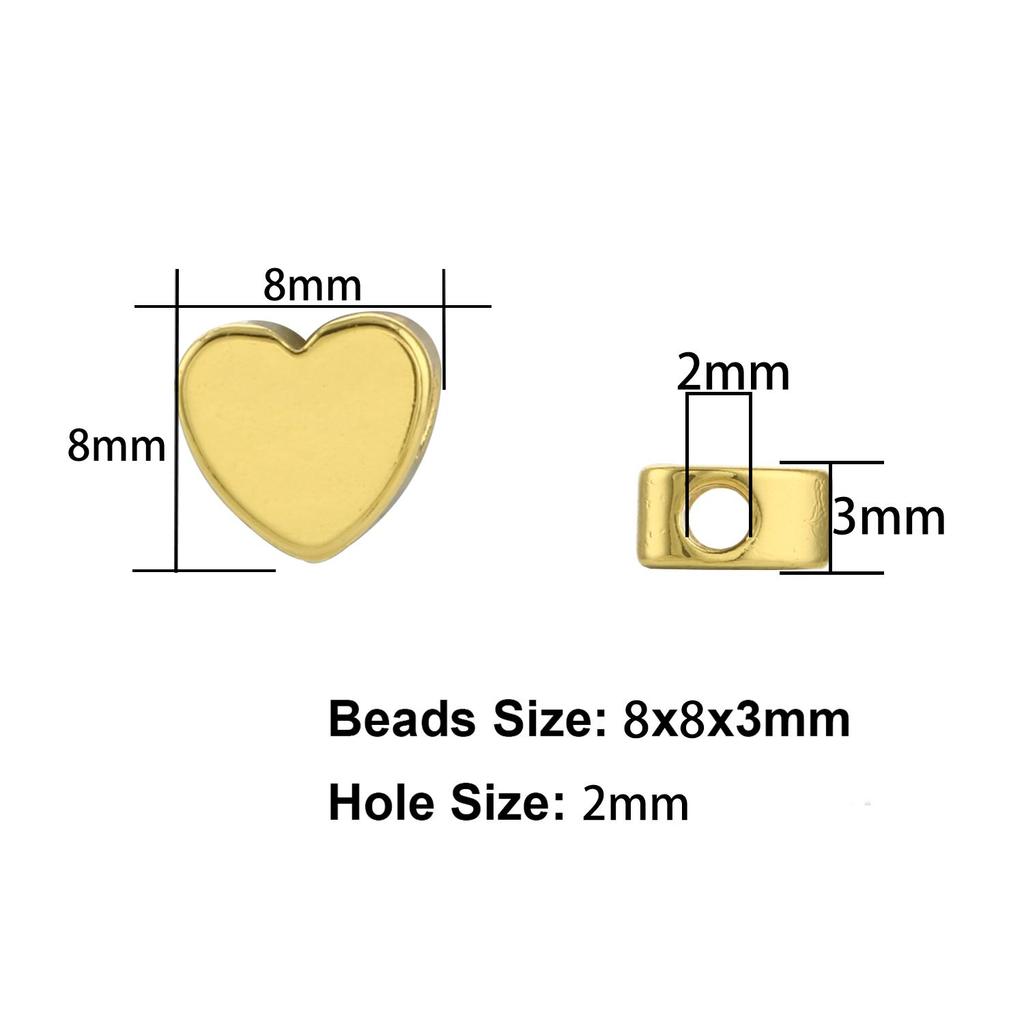 10pcs Copper Beads Charms Cross Heart Star Moon Beads Plated Crafts Color Retention Beads for Jewelry Making Diy Bracelet Necklace