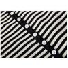 Women S Long Sleeve Striped T Shirt High Waist Short Style With Shell Buttons