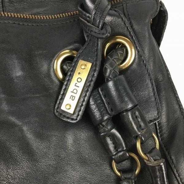 Abro Leder Hand Mini Boston Tasche Schwarz mit Quaste(GEBRAUCHT)