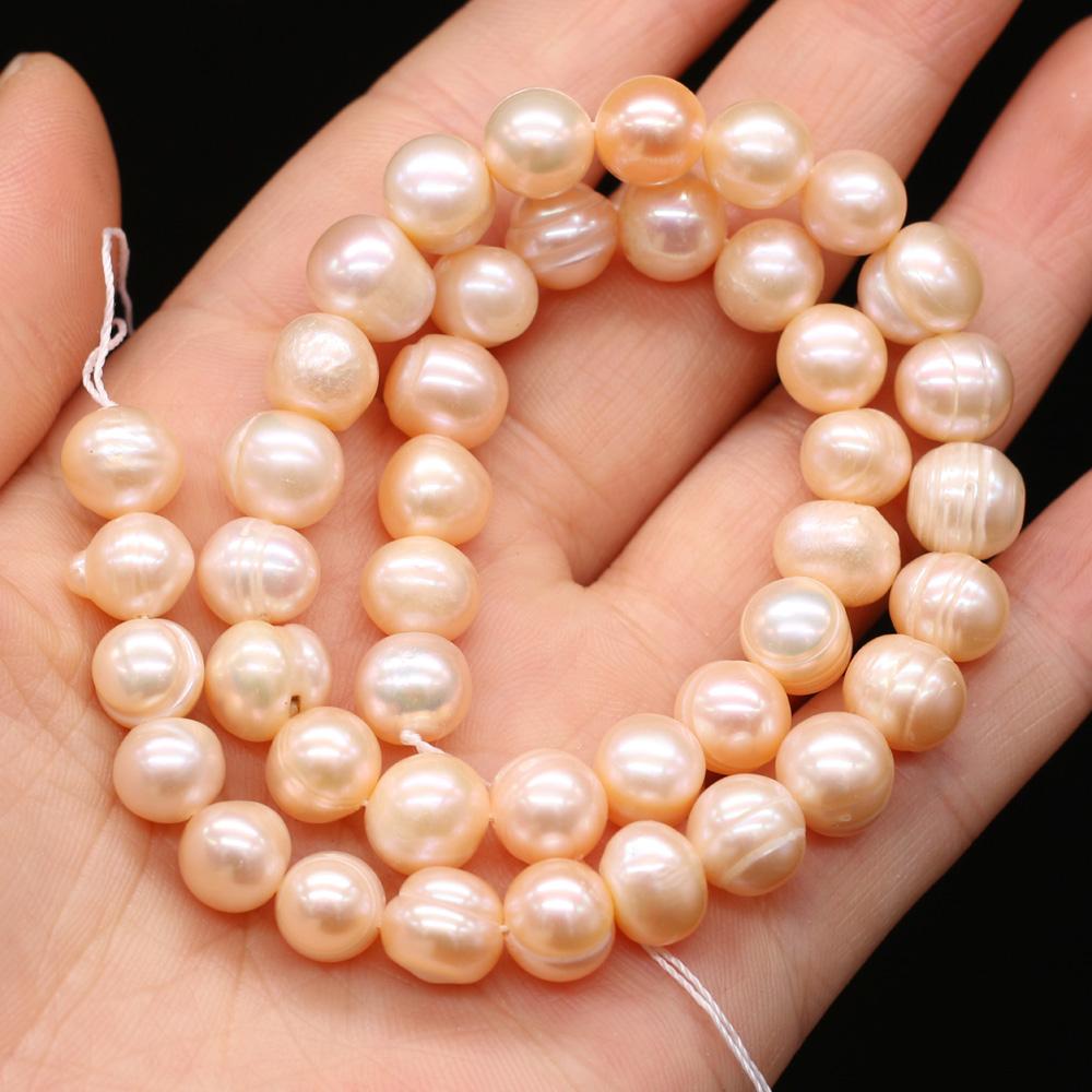 1String, Pink Natural Freshwater Pearls, Handcrafted Round Pearl Beads for DIY Necklaces, Jewelry Making Supplies 36cm