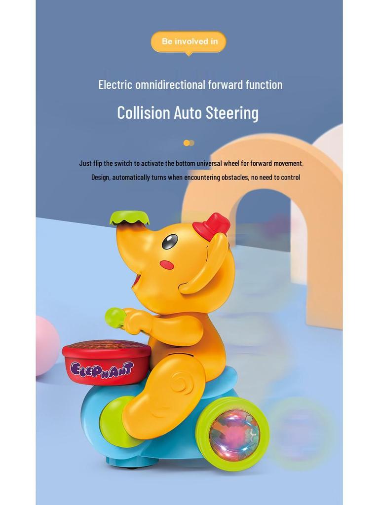 Elektrisches Trommelndes Elefanten-Spielzeug Motorrad mit Lichtern und schwebender Kugel