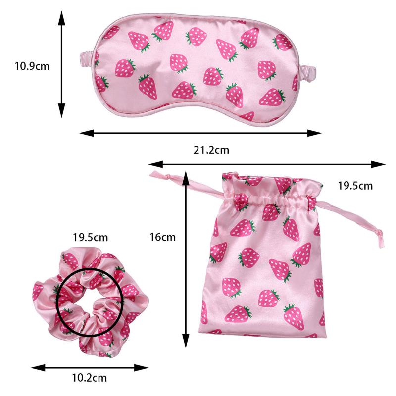 

Artificial Silk Fabric Sleep Mask Elastic Headband Travel Blindfold Eye Cover Hair Rope With Storage Bag For Relief Easy
