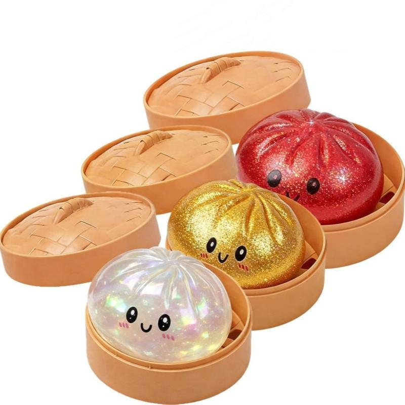 Glitter Dumpling Squishy Toy Anxiety Relief Tension Unique Sensory Toys Realistic Dumplings Decompression Toy