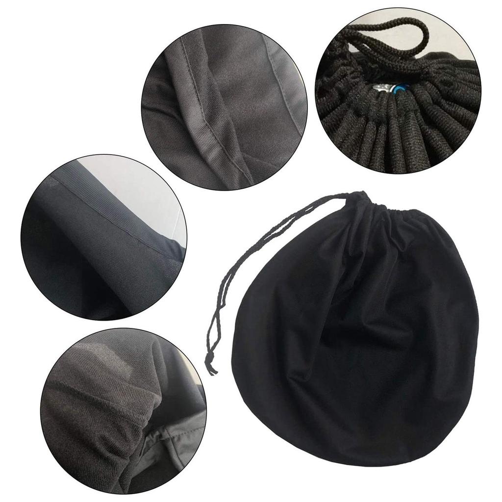 Motorcycle Helmet Bag Plush Protective Case with Single Rope Draw Pocket Anti-Scratch Design Fit Full Half Helmet for Scooter