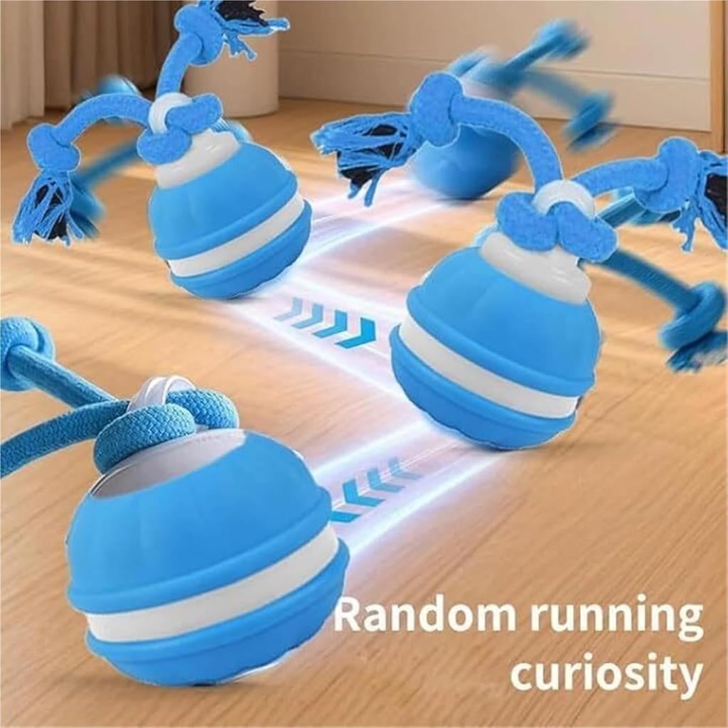 Yobensun Rolling Dog Toy, Automatic Dog Walker Interactive Indestructible Waggle Ball Toy, Interactive Ball with Motion Activation & Chirping Sounds