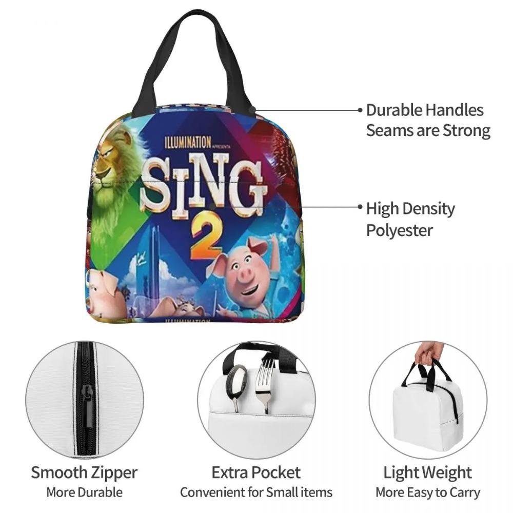 Movie Sing Insulated Lunch Bag for Women Office Cooler Thermal Food Box Tote Leakproof Lunch Boxes Container