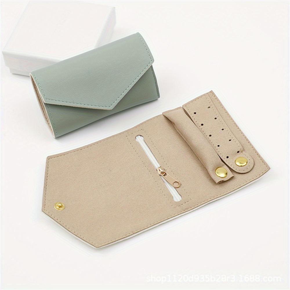 Portable Jewelry Organizer Bag for Women Travel Multi-functional Earrings Ring Necklace Storage Bag PU Creative Jewelry Roll