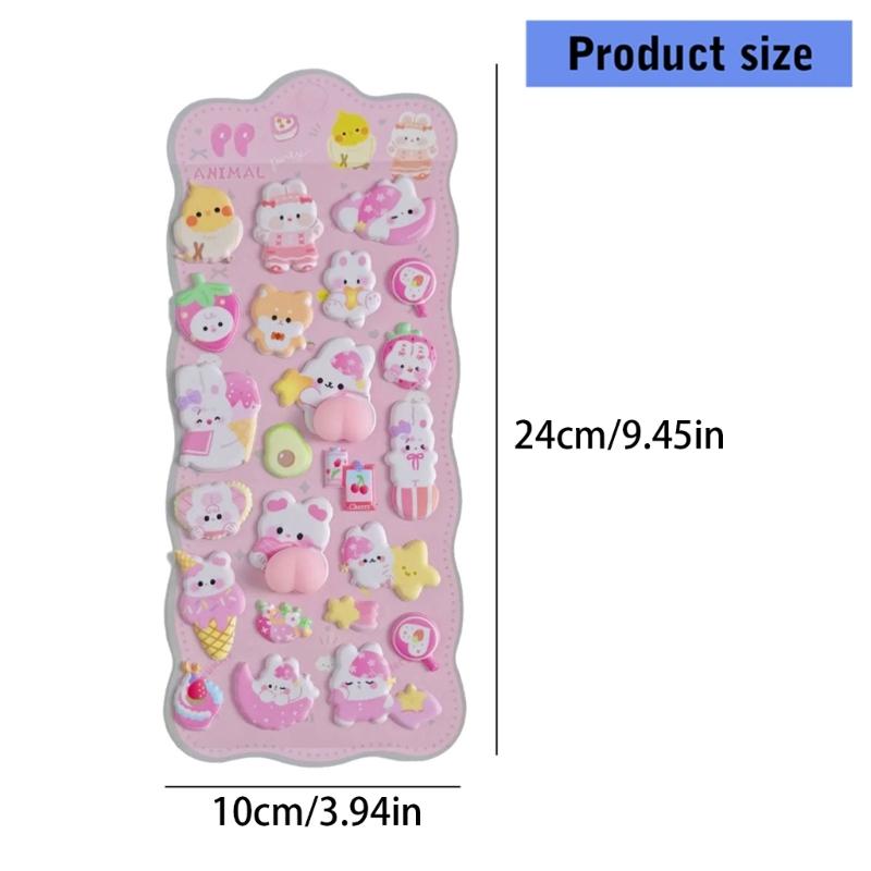 Animal Sticker Decorative Foam Sticker for Art Craft Scrapbooking Journals Phone Case Water Bottle Children Rewarding