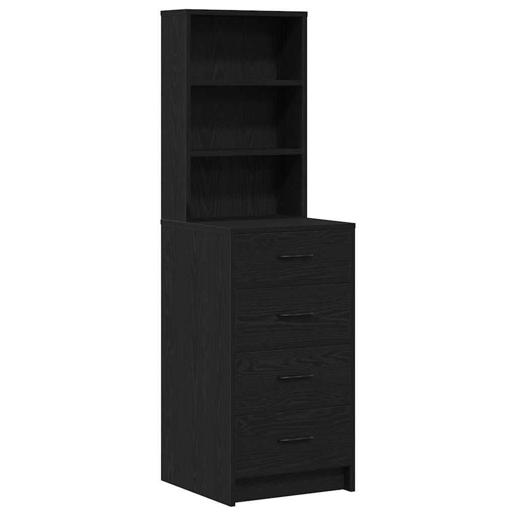 Makeup Table with Shelf Black 78.5 X 41 X 135 Cm Engineered Wood