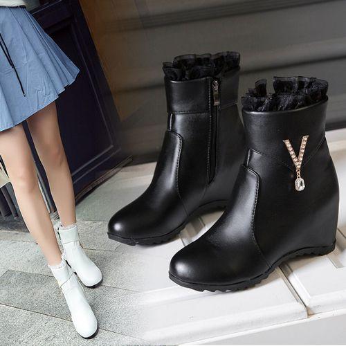 Mujeres Rhinestone Encaje Cuña Tacones Botas Cortas Zapatos de Invierno  comprar a buen precio — entrega gratuita, reseñas reales con fotos — Joom