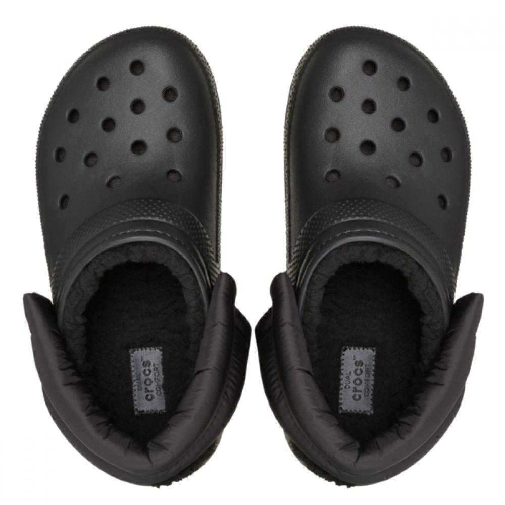 Crocs Classic Puff Strap Lined Clogs Black 211979 001