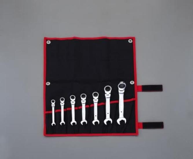 set combination gear wrenches 7-piece / 8-19mm (swivel type)