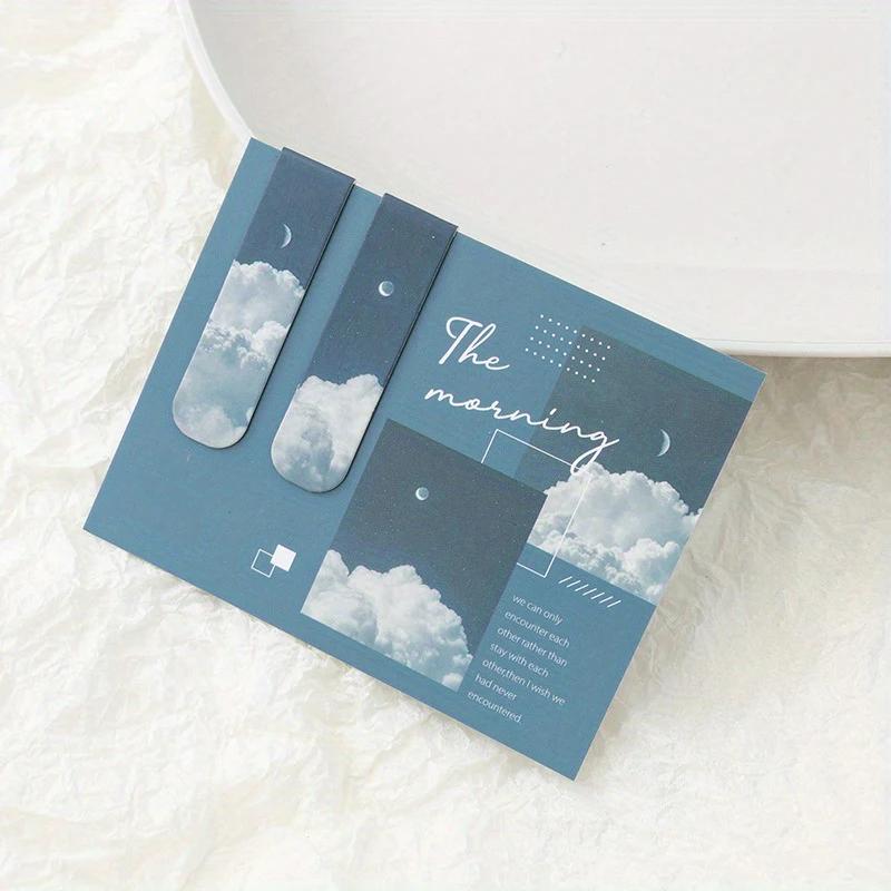 2pcs Landscape Themed Magnetic Bookmarks Magnet Page Markers Magnetic Page Clip Fun Book Marks For Reading Gift