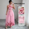 Women's Clothes New Fashion Printed Pleated Long Dress Hot