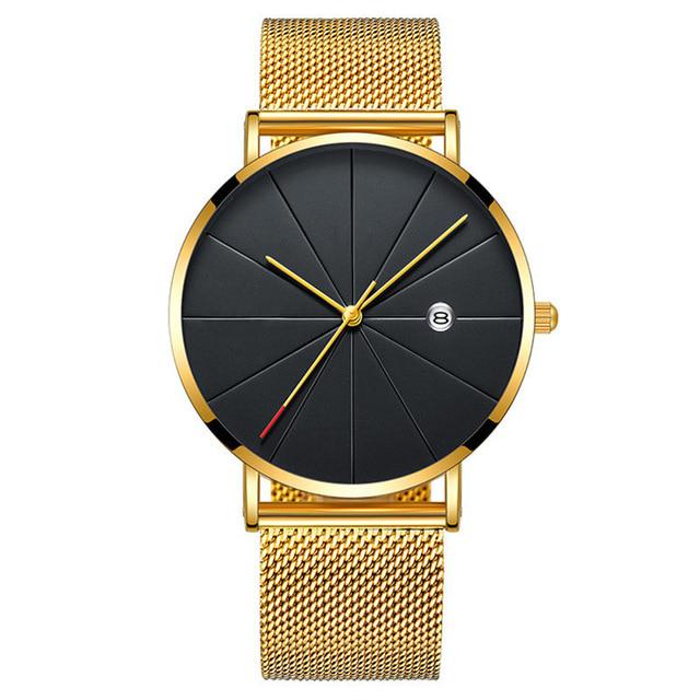 2020 Minimalist Men's Fashion Watches Men Business Date Calendar Clock Male Ultra Thin Stainless Steel Mesh Belt Quartz Watch